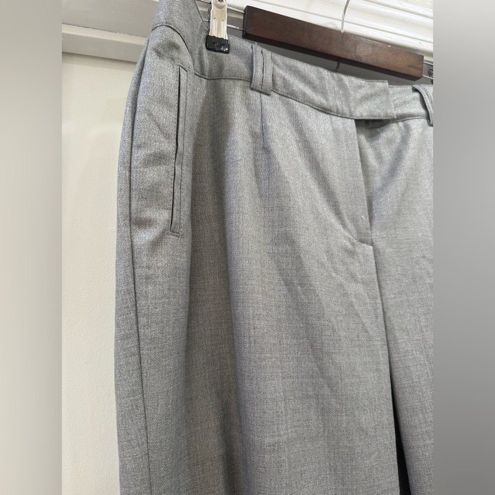 Alfani Woman Straight Leg  Trouser Dress Pants in Gray Silver Size 14W - Picture 3 of 14